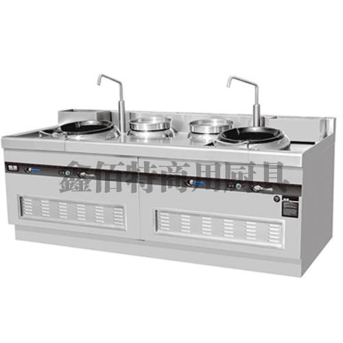 燃气环保双头双尾炒灶（  开放式)
